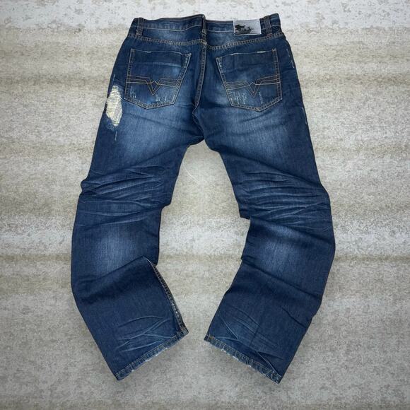 Black Other - Vintage Y2K Black Brand Jeans 34x32 Relaxed Fit Dark Wash Denim